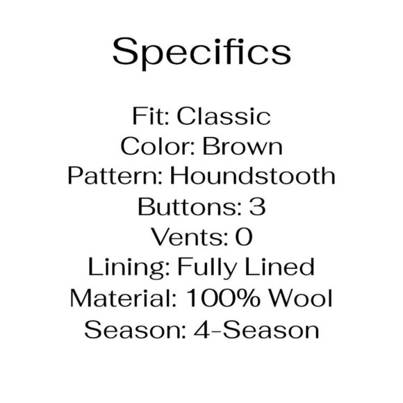 Joseph Abboud 42R Brown HT 3-Button Sport Coat Blazer Jacket B672 - Picture 4 of 11